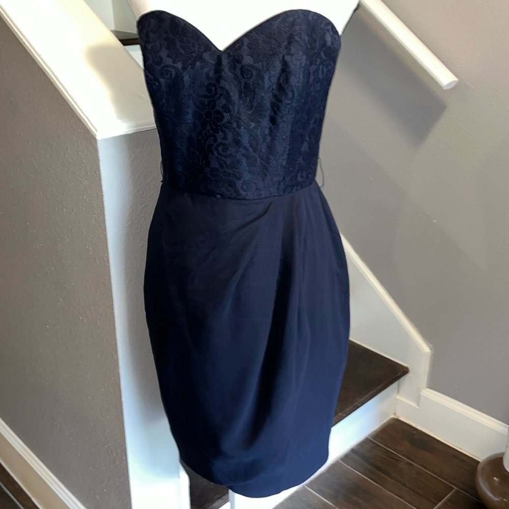 Kathryn Conover by Night. Navy Blue Strapless Cocktail Dress. Gently worn. Sz 10